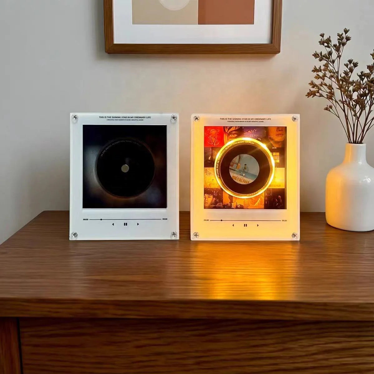 Festive USB-C Rechargeable Rotatable LED Light & NFC Music Player Fridge Magnet - Perfect Holiday Gift, Ready to Ship!